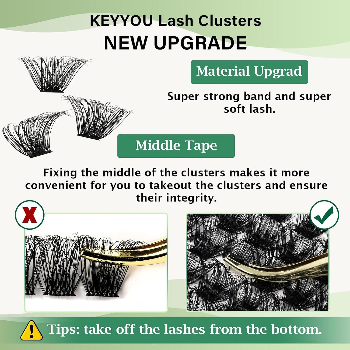 Lash Clusters 96pcs Eyelash Clusters D Curl 12mm Cluster Lashes KEYYOU Volume Wispy Lash Extension Soft&Comfortable Easy DIY at Home(Y24,D-12mm)