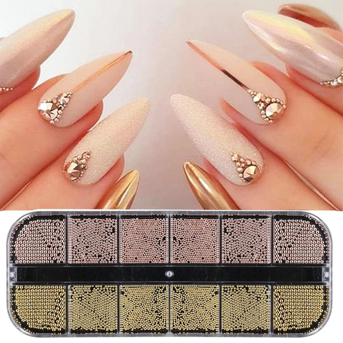 Nail Art Pearls Flatback Rhinestones Nail Charms Gold Silver White Half Round Supplies Luxurious Design Accessories Rhinestones for Women DIY Manicure Decorations