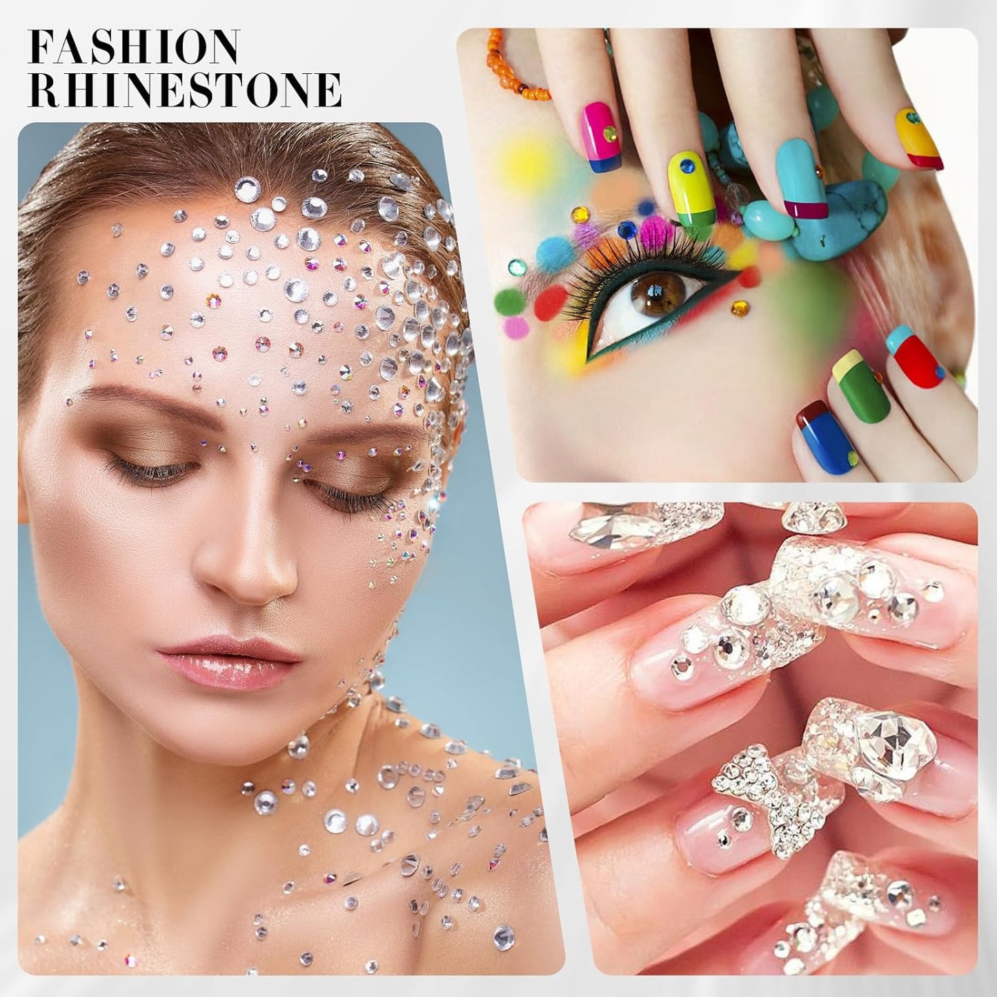 Novani Capri Blue Rhinestones 1440pcs Flat Back Round Rhinestone Style 2088 Sparkly Crystal Gemstones for Nail Art and Crafting SS20,4.6-4.8mm