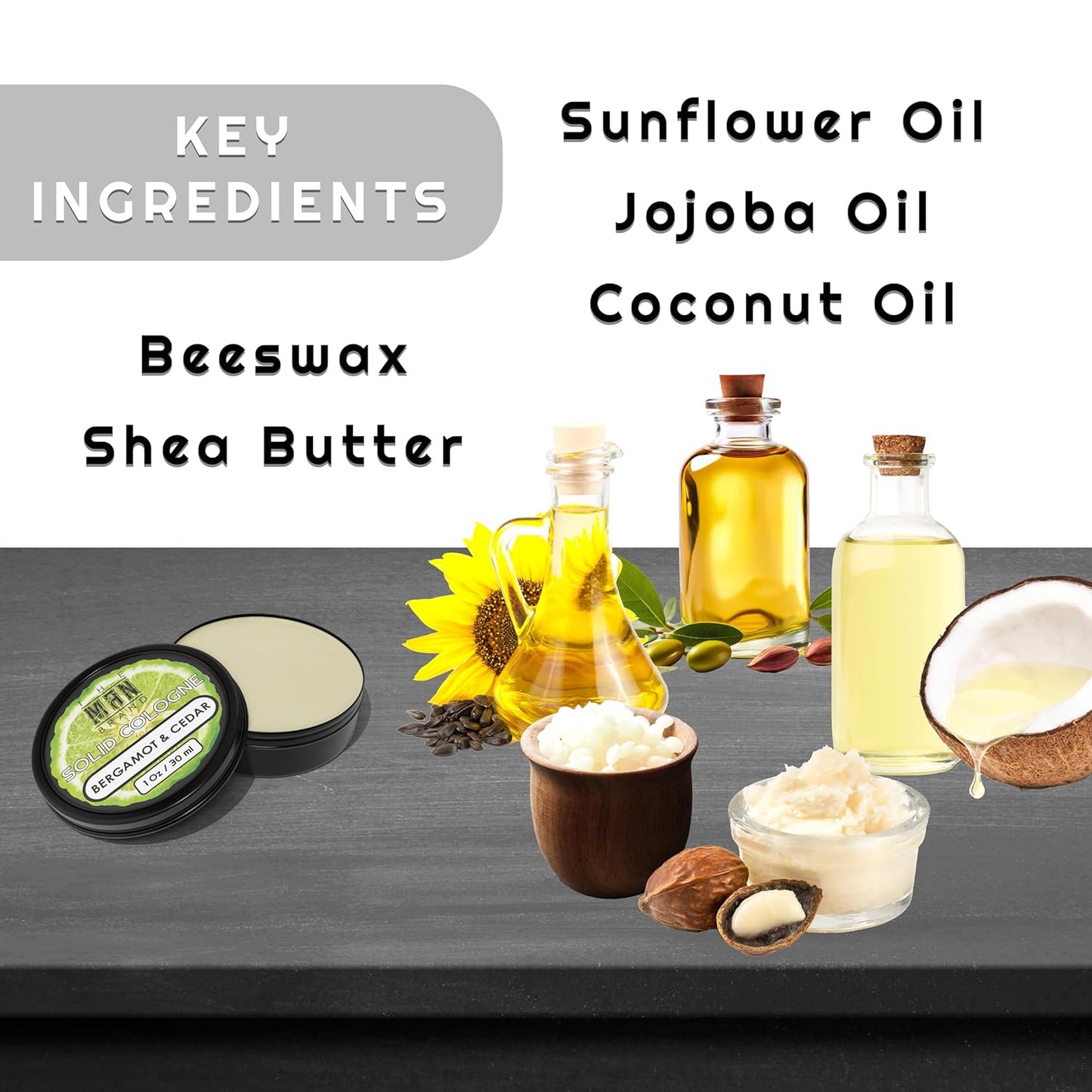 Solid Cologne Men's Bergamot and Cedar Solid Cologne Balm, Wax Bergamot Cologne for men, Solid Perfume with a Citrus Bergamot Scent (1 Ounce, Bergamot Perfume Mens Cologne Balm)