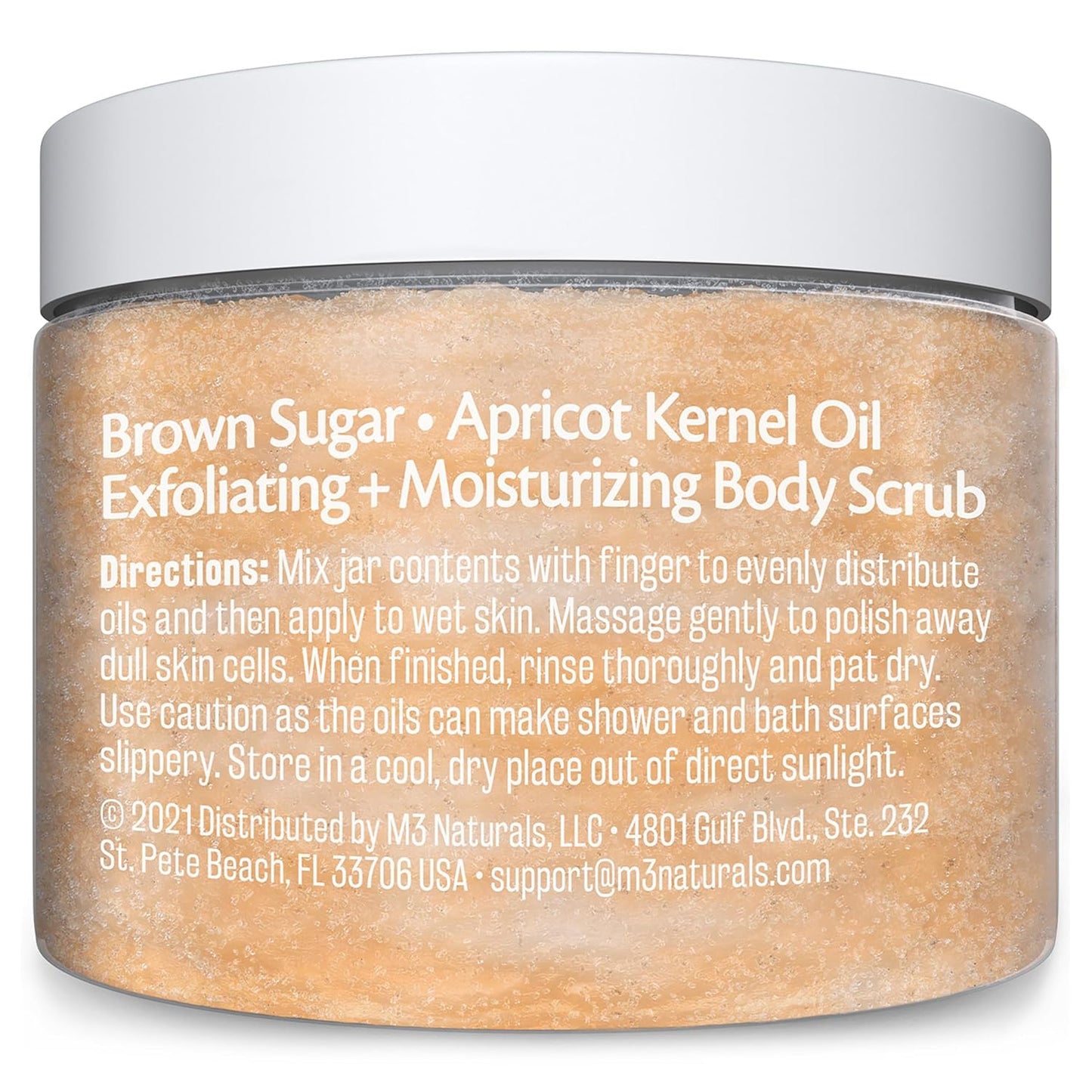 Brown Sugar Scrub Face Foot & Body Exfoliator Infused with Collagen and Stem Cell Exfoliating Salt Body Scrub for Toning Skin Cellulite Skin Care, 12oz by M3 Naturals