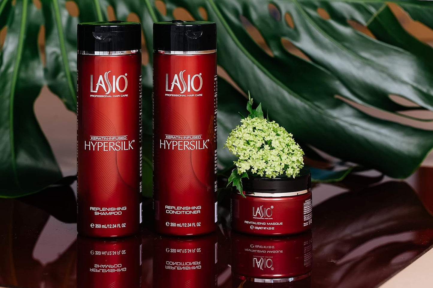 Lasio Keratin-Infused Hypersilk Intense Hair Repair and Healthy Hair Kit - Contains Professional Salon Level Grade Shampoo, Conditioner, and Masque - All In One Hair Kit