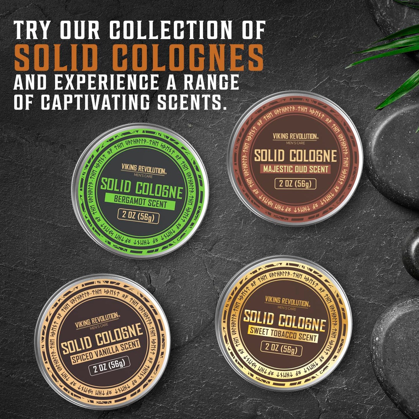 Viking Revolution Majestic Oud Solid Cologne for Men 2 Oz - Perfume Balm Travel Wax (1 Pack)