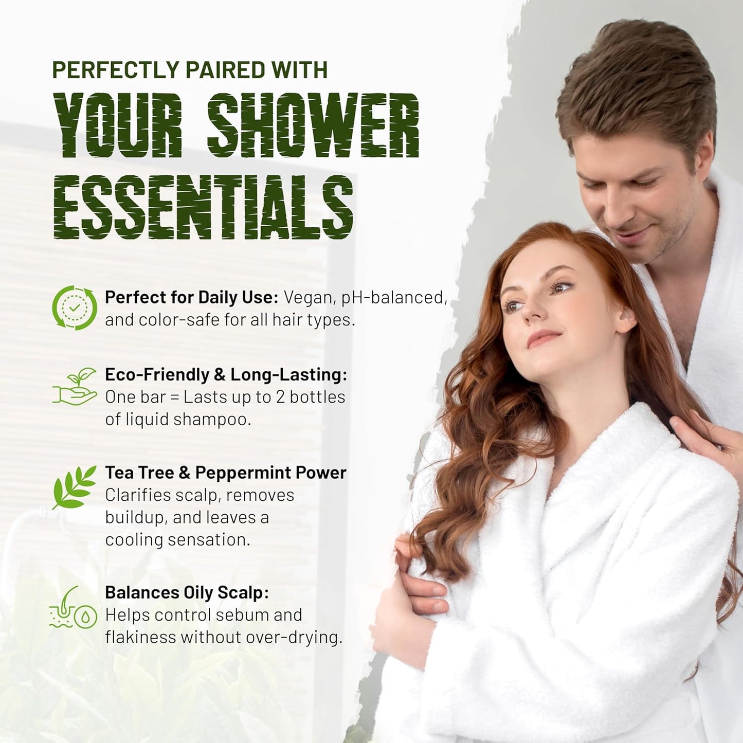 Herbishh Tea Tree & Mint Shampoo Bar – Tea Tree Oil Soap Bar for Oily Hair & Scalp Cleanse – Solid Travel Size Shampoo for Men & Women – Minty Deep Cleansing, 3.53 oz