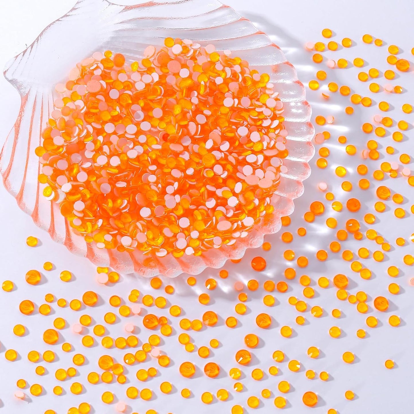 Neon Orange Flatback Rhinestones, Glass Rhinestones for Nail Art and Craft, Glue Fix, Loose Crystal Gemstones(Neon Orange, SS8, 1440pcs, 2.3-2.5mm)