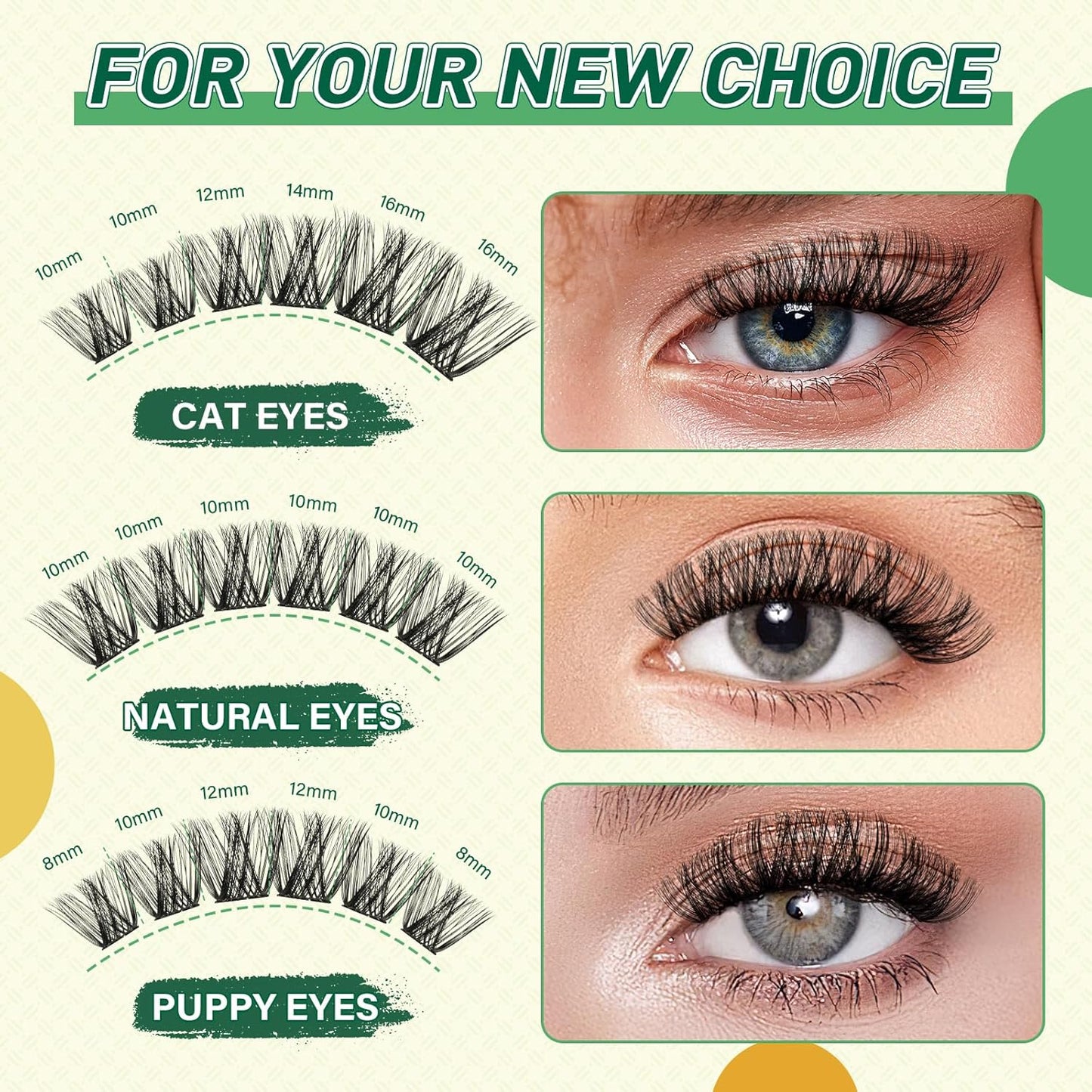 DIY Lash Extension Kit KEYYOU 144pcs Lash Clusters Eyelash Extension Kit with Mascara Brush Bond and Seal Lash Glue Remover Lash Applicators Lash Brush for DIY Lash Extensions (Y01 Kit)