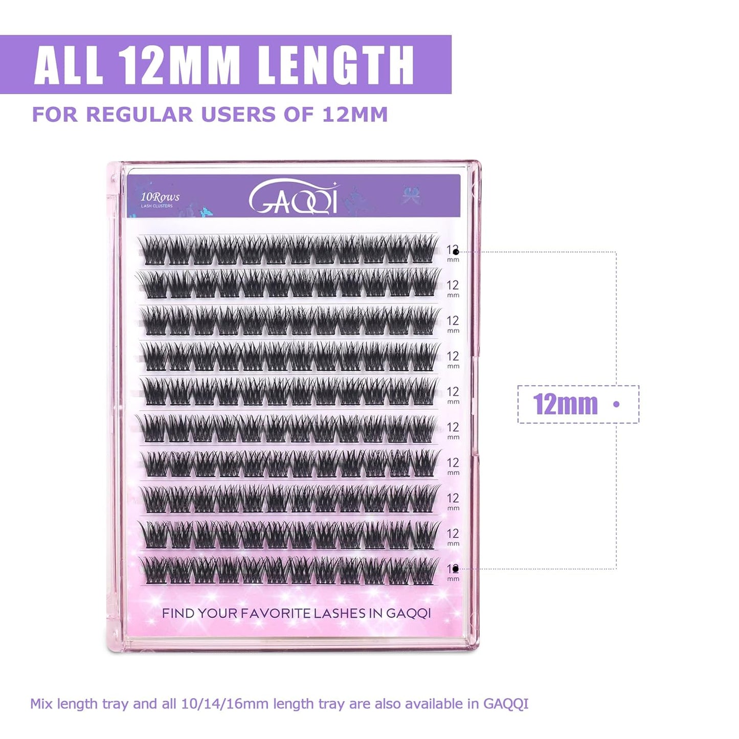 GAQQI Lash Clusters, GQ19 False Eyelashes DIY Lash Extensions C Curl Cluster Lashes 120PCS 12MM Only, Natural and Wispy Individual Lash Wisps (GQ19,12mm,C Curl )