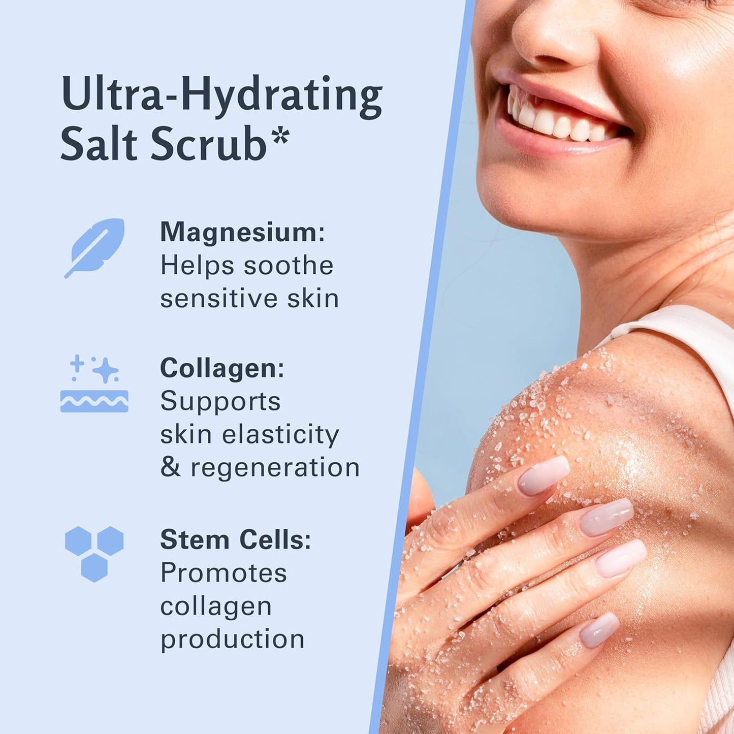 Magnesium Body Scrub for Sore Muscles, Exfoliation, Relaxation and Deep Hydration | Calming & Moisturizing Mineral-Rich Dead Sea Salt Formula With Collagen, Stem Cell & Shea Butter, 16 OZ (453 G)