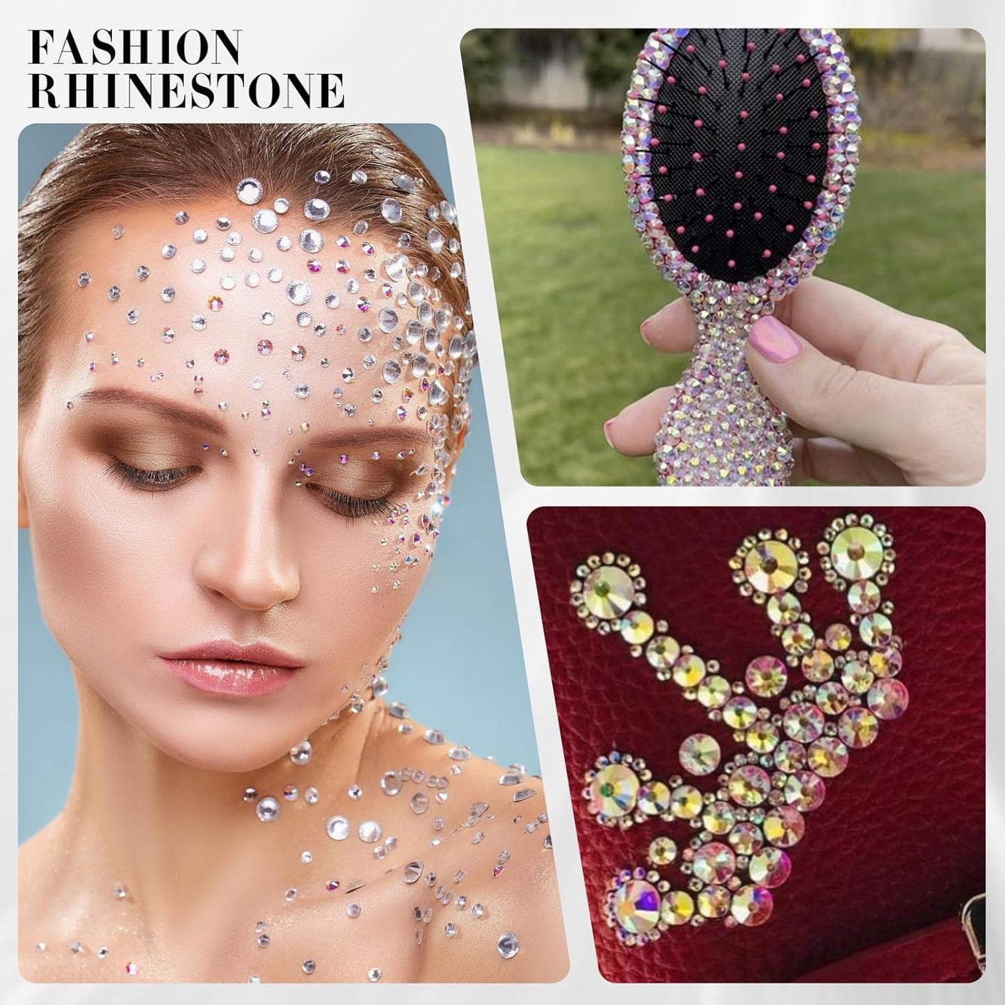 Novani 500pcs Crystal AB Rhinestones Flat Back Round Rhinestone Style 2088 Sparkly Crystal Gemstones for Nail Art and Crafting,SS12(3.0-3.2mm