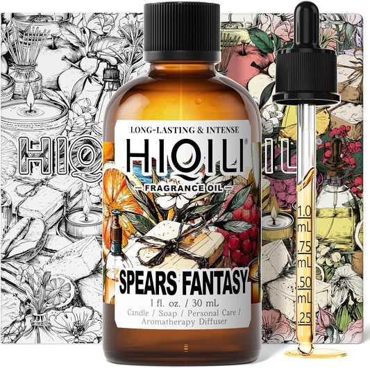HIQILI Spears Fantasy Fragrance Oil for Home Diffuser, White Chocolate‌ & Cupcake‌ Scents, DIY Soap, Candle, Perfume Making, Long Lasting - 1 Fl Oz