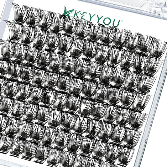 Lash Clusters,96 Pcs Cluster Lashes D Curl 16mm DIY Lash Extensions Eyelash Clusters,KEYYOU Volume Wispy Individual Lashes Soft&Comfortable Easy DIY at Home(Y13,D-16mm)