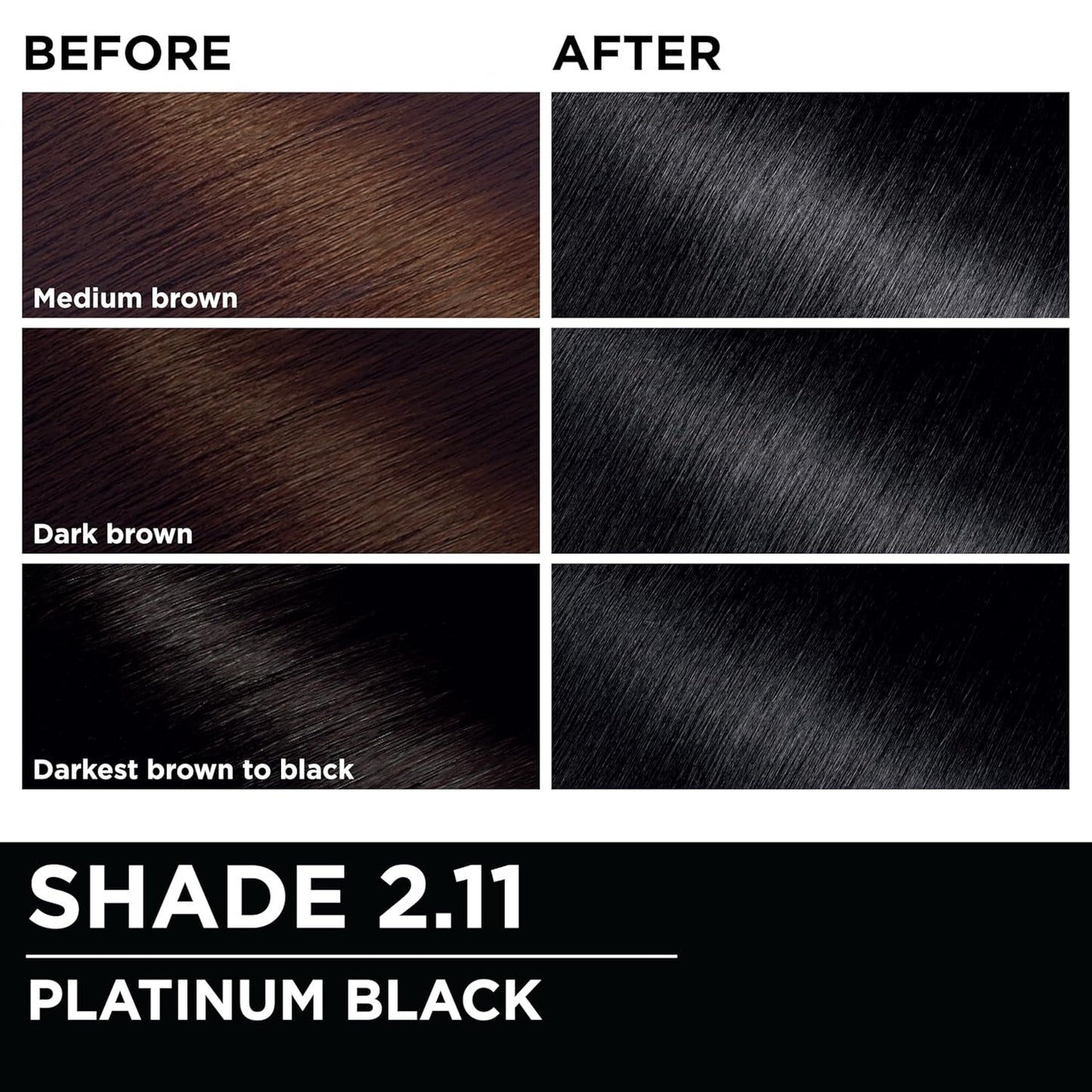 Garnier Hair Color Olia Ammonia-Free Brilliant Color Oil-Rich Permanent Hair Dye, 2.11 Platinum Black, 1 Count (Packaging May Vary)