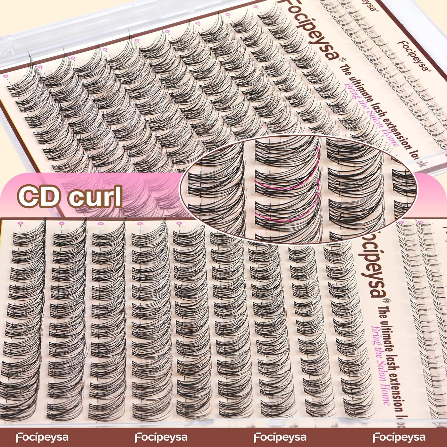 Focipeysa Wispy Lash Clusters Natural Black Cluster Eyelashes Clear Band Lash Extensions 10-16mm Mix Length Cluster Eyelash Extension C Curl Individual Lashes Soft Cluster Lash for Beginners